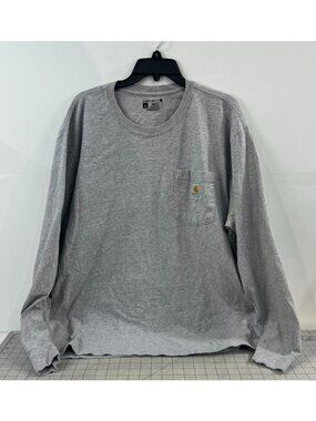 Carhartt Loose Fit Pocket Long-Sleeve T-Shirt XL Gray Men's Workwear TK0126-M